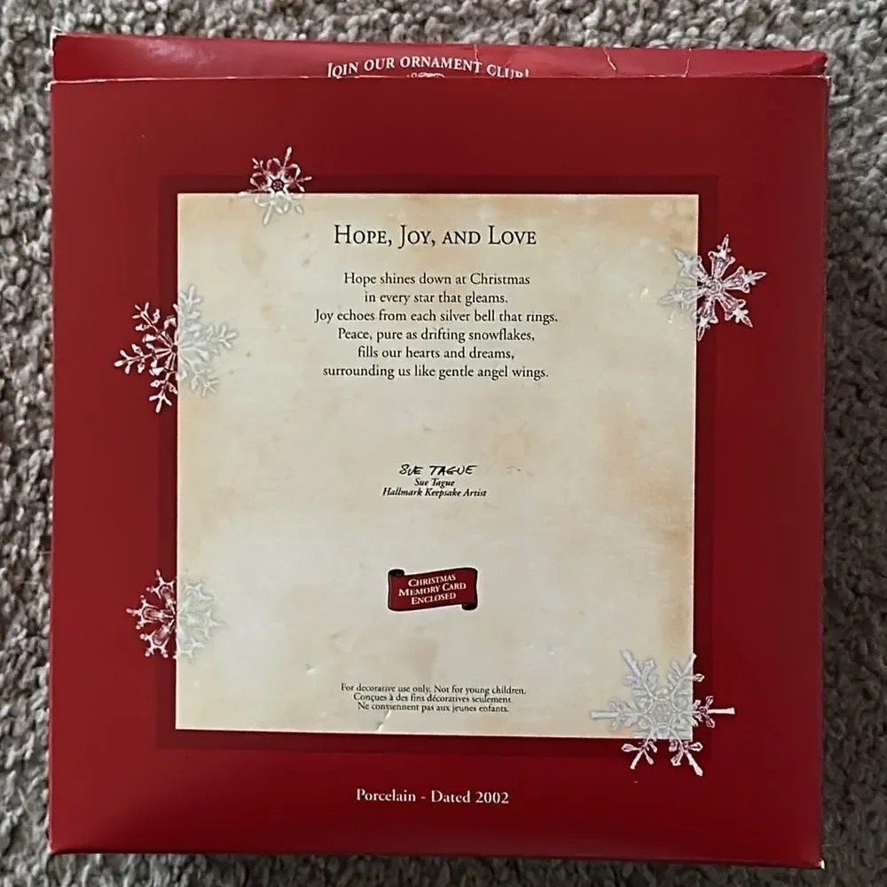 Hallmark Keepsake Ornament: 2002 Hope Joy And Love!